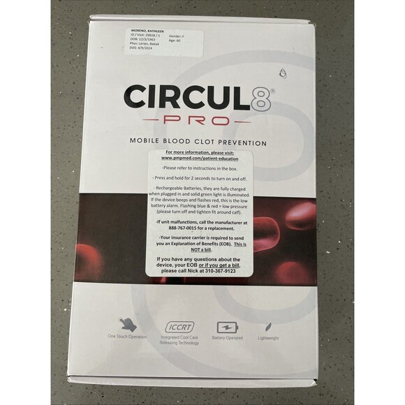 CIRCUL 8 PRO Mobile Blood Clot Portable Prevention Compression Open Box - Picture 1 of 7